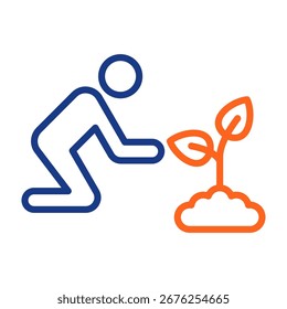 Icono de plantación de árboles Ilustración vectorial de color