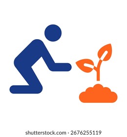 Icono de plantación de árboles Ilustración vectorial de relleno