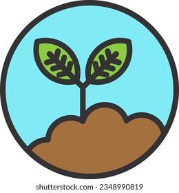 Imagen del icono de plantación de árbol. Adecuado para aplicaciones móviles.