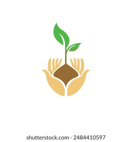 Tree Planting Logo Vector Illustration. Plant Icon