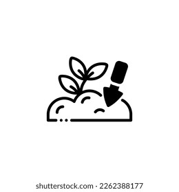 tree planting vector icon illustration