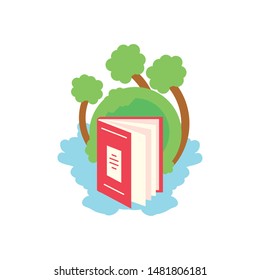 tree plants nature with textbook supply