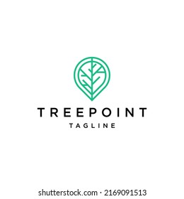 Tree Point Logo Vector Icon Design Template