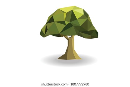 tree polygon art vector icons