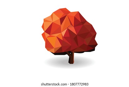 tree polygon art vector icons