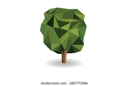 tree polygon art vector icons