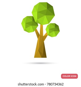 Tree in polygon style color icon