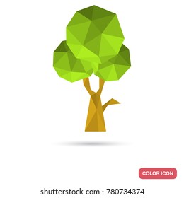 Tree in polygon style color icon