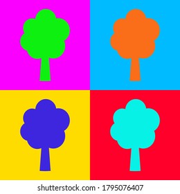Árbol y arte pop en blanco