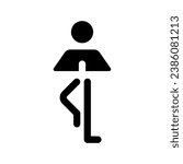 Tree pose black glyph ui icon. Yoga standing pose. Balancing asana. Lifestyle. User interface design. Silhouette symbol on white space. Solid pictogram for web, mobile. Isolated vector illustration