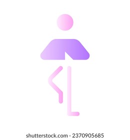 Tree pose flat gradient two-color ui icon. Yoga standing pose. Balancing asana. Healthy lifestyle. Simple filled pictogram. GUI, UX design for mobile application. Vector isolated RGB illustration