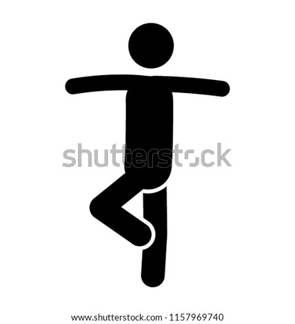 
Tree Pose Glyph Vector Icon
