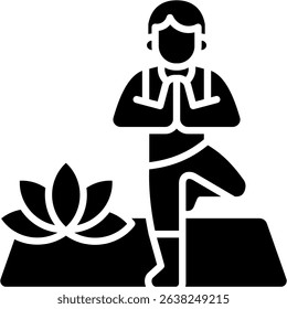 Tree Pose Icon Glyph Vector Illustration
