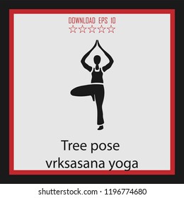 Tree pose vrksasana yoga  vector icon
