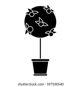 tree pot decorative garden pictogram