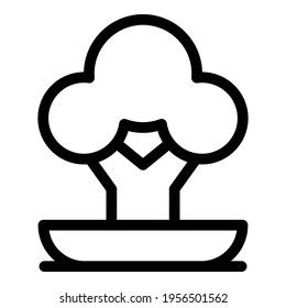 Tree pot icon. Outline Tree pot vector icon for web design isolated on white background