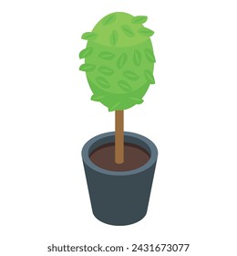 Tree pot showroom icon isometric vector. Auto dealer. Sale service station