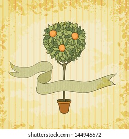tree in the pot, vector illustration, eps10