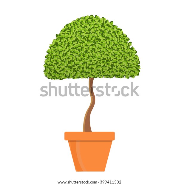 Tree Pot Vector Illustrationisolated On White Stock Vector (Royalty ...
