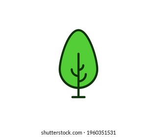 Das Symbol der BaumPremium-Linie. Einfaches hochwertiges Piktogramm. Moderne Kontursymbole. Schlagt Vektorgrafik auf weißem Hintergrund. 