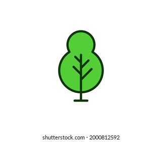 Das Symbol der BaumPremium-Linie. Einfaches hochwertiges Piktogramm. Moderne Kontursymbole. Schlagt Vektorgrafik auf weißem Hintergrund. 