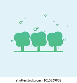 tree produce oxygen icon logo flat mbe style