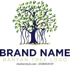 tree property logo, Modern natural Oak, bunion tree wood symbol. Plant branch vector logo download for your company