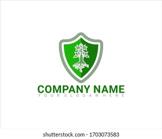 Tree Protect Vector Logo Design
