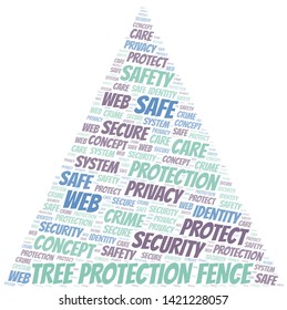 Tree Protection Fence word cloud. Wordcloud made with text only.