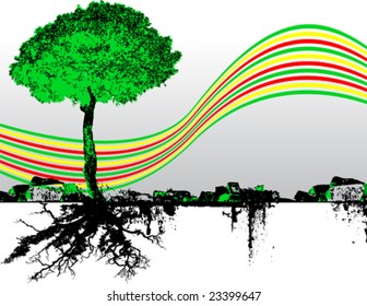 tree with rainbow