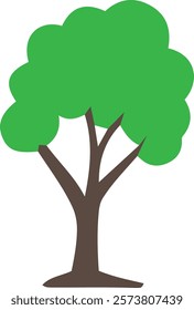 Tree real silhouette vector art illustration. green leaf tree silhouette vector.