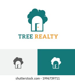 Tree Realty Open Door House Real Estate Logo