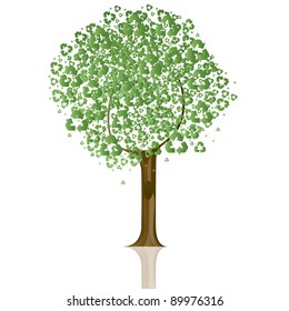 árbol de la ilustración del vector de signo de reciclado
