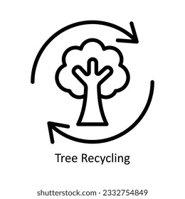 Tree Recycling Vector  outline Icon Design illustration. Nature and ecology Symbol on White background EPS 10 File