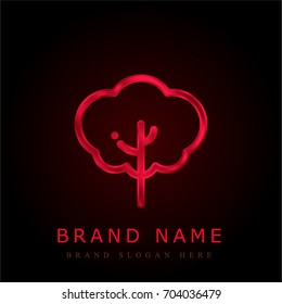 Tree red chromium metallic logo