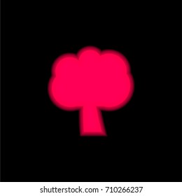 Tree red glowing neon ui ux icon. Glowing sign logo vector