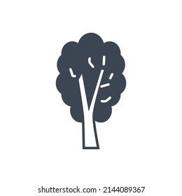 Icono de glifo vector relacionado con el árbol. Signo de árbol. Aislado sobre fondo blanco. Ilustración vectorial editable