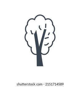 Icono de glifo vector relacionado con el árbol. Signo de árbol. Aislado sobre fondo blanco. Ilustración vectorial editable