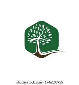 Tree religious cross symbol icon vector design.	