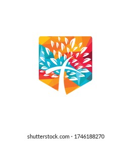 Tree religious cross symbol icon vector design.	