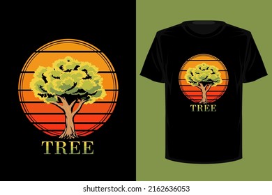 Tree retro vintage t shirt design