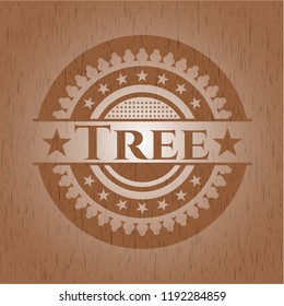 Tree retro wood emblem