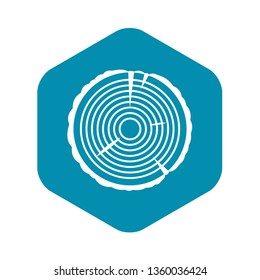 Tree ring icon in simple style on a white background