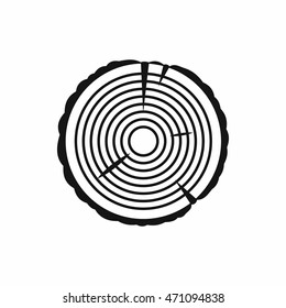 Tree ring icon in simple style on a white background