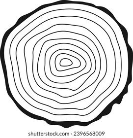 Ilustración del vector de círculo de madera de anillo en árbol