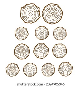 Tree rings background. Abstract age annual circle tree vector