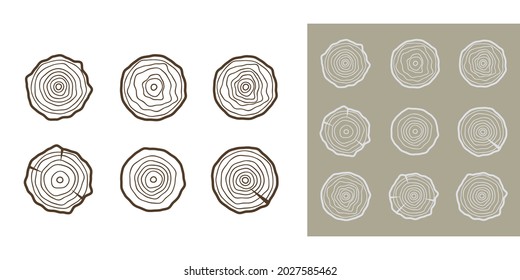Tree rings background. Abstract age annual circle tree vector