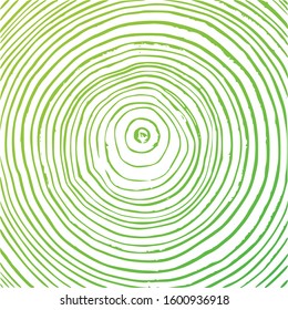 Tree rings background, cut tree trunk, wooden texture, lumber green concept. Vector graphics.