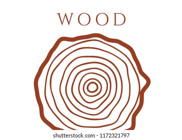 Tree rings background. Saw cut tree trunk texture. Wood texture vector
