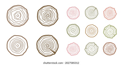 Tree rings background. Saw cut tree trunk texture. Wood texture vector